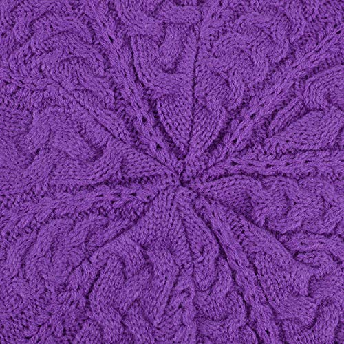 Nollia Soft Knit Solid Color Beanie, Chic, and Lightweight Crochet Knitted Style Beanie Hat for Women, One Size Slouchy Hat - color: Purple