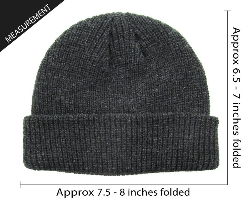 Fisherman Short Beanie Leon Roll up Trawler Classic Skullcap Hipster Beanie Warm Winter Hats Acrylic Ribbed Knit Cuff Daily - color: Dark Gray Fisherman Beanie