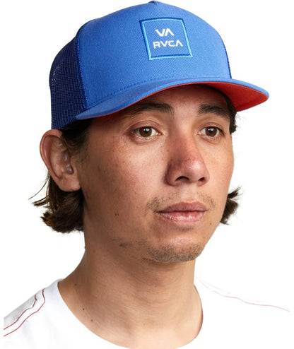 RVCA Men's VA All The Way Trucker Hat - color: Ash Blue