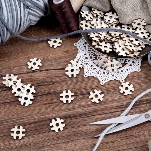 60pcs Wooden Hat Pom Poms Buttons, Removable Knitted Hat Button, Faux Fur Fastener Sewing Accessories for Crochet Knitting Beanies- Light Brown(D) - color: Light Brown-D-60pcs