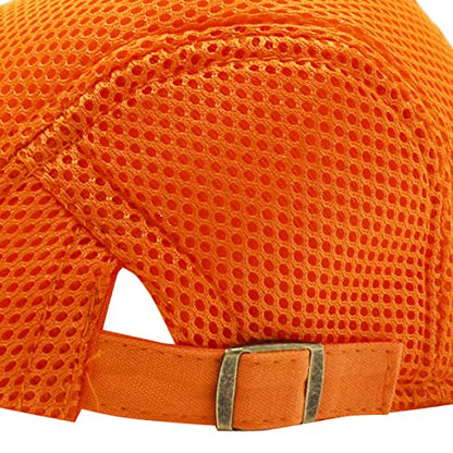 Lifup Unisex Mesh Newsboy Hat Breathable Summer Flat Cap - color: Orange