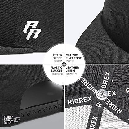 RIOREX Hip hop caps Fashion Animal Embroidery Baseball Cap for Men Adjustable Leather Belt Strapback Baseball Cap - color: Blank Black