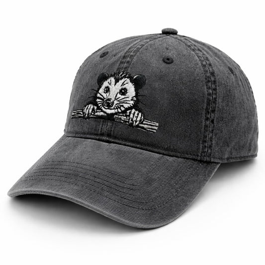 WOAIDY Embroidered Baseball Cap for Men & Women - color: Peeking Opposum