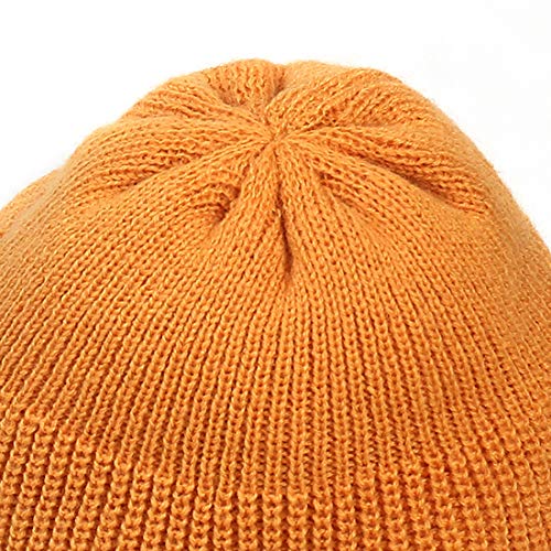 UNDERCONTROL Winter Trawler Fisherman Beanie Men Women Unisex Stylish Plain Docker Skull Hat Roll up Watch Cap Color Pack - color: Mustard