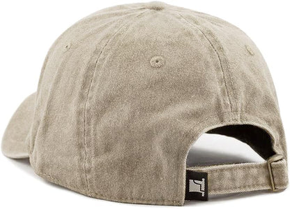 The Hat Depot 100% Cotton Pigment Dyed Low Profile Dad Hat Six Panel Cap - color: 1. Khaki