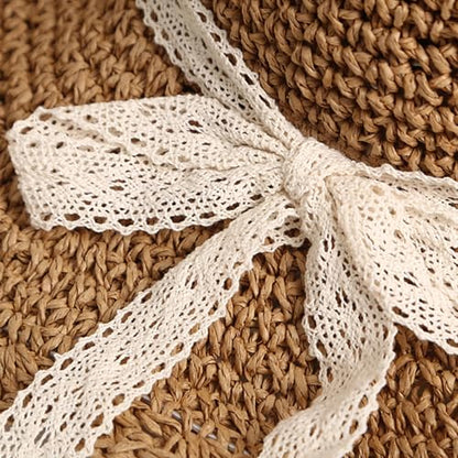 Summer Beach Sun Straw Hats for Women Wide Brim Packable Travel Bucket Hats UPF 50+ - color: Light Brown
