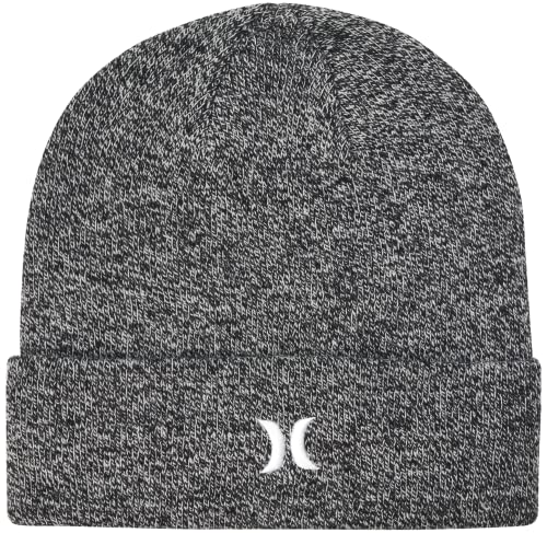 Hurley Mens Icon Knit Cuffed Beanie - color: Heather Grey