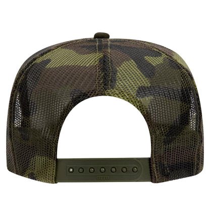 Otto Cap 5-Panel High Crown Mesh Back Trucker Hat - color: Camo