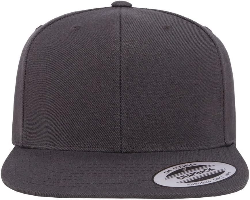 Yupoong Classics 6089 Wool-Blended Snapback Cap Bundle w/Cap Catcher - color: Dark Grey