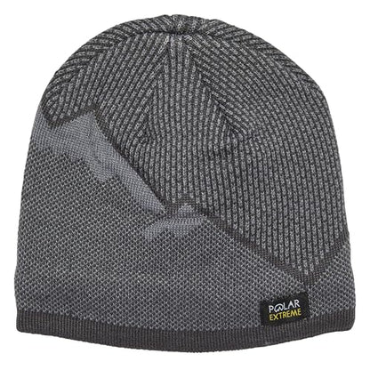 Polar Extreme Men's Sherpa-Lined Knit Winter Hat – Warm, Gift for Dad, Cold Weather - color: Grey Mountain