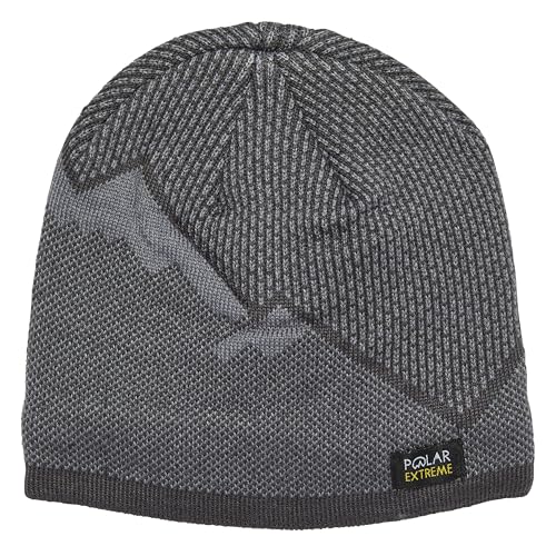 Polar Extreme Men's Sherpa-Lined Knit Winter Hat – Warm, Gift for Dad, Cold Weather - color: Grey Mountain