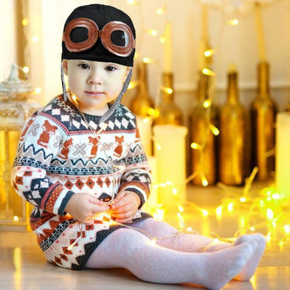 Unisex Baby Kids' Pilot Aviator Fleece Warm Hat Cap with Earmuffs - color: Black