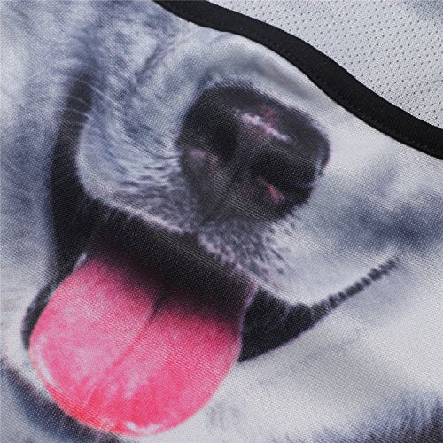 WTACTFUL 3D Animal Ears Balaclava, Breathable Face Mask for Halloween - color: Husky Meb-02
