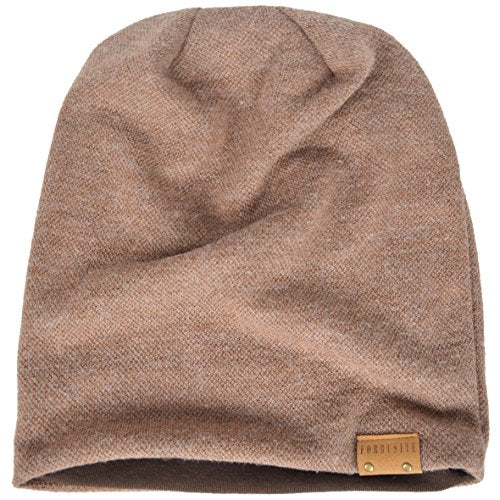 VECRY Men's Slouch Beanie Skull Cap Long Baggy Hip-Hop Winter Summer Hat - color: Brown