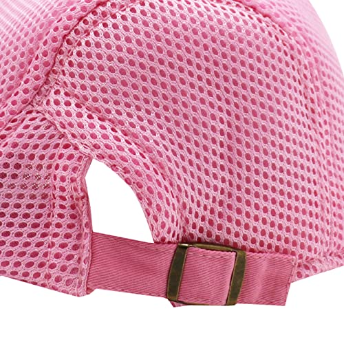 Lifup Unisex Mesh Newsboy Hat Breathable Summer Flat Cap - color: Hot Pink