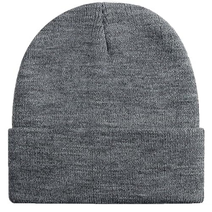 Rosoz Beanie for Men Women Cuffed Knit Hat Winter Beanies Skull Cap Unisex - color: Gray