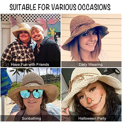 Women Sun Hat Wide Brim Floppy Beach Hat Breathable UV UPF 50+ Straw Hat Foldable Packable Summer Outdoor Cap - color: Grey
