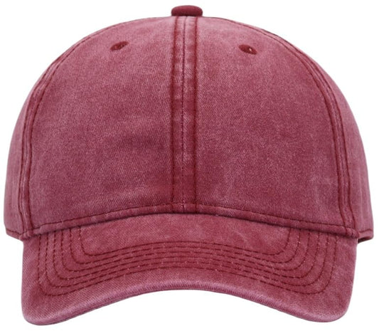 Vintage Washed Cotton Plain Baseball Caps Adjustable Unstructured Blank Casual Dad Ball Hats for Men Women, M/L/XL/XXL - color: Wine, size: Medium-Large