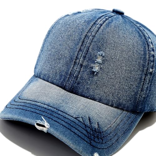Women's Men's Fashion Baseball Cap Adjustable Strapback Hats Dad Hat Visor Sports Hat - color: Denim Blue