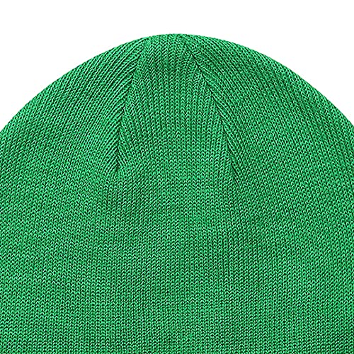 MaxNova Knit Beanie Hat with Smile Face for Men/Women - color: Kelly Green Smile