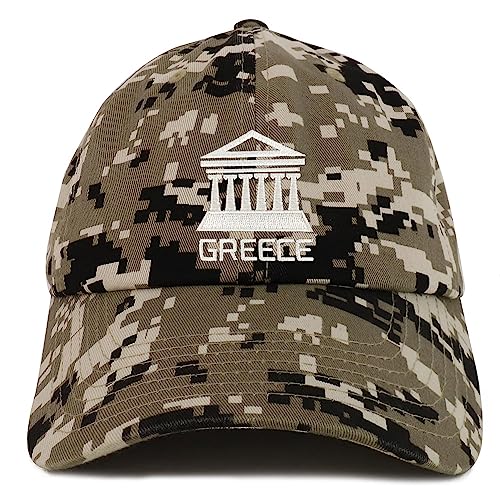 Trendy Apparel Shop Greece Embroidered Soft Crown 100% Brushed Cotton Cap - color: Beige Digital Camo