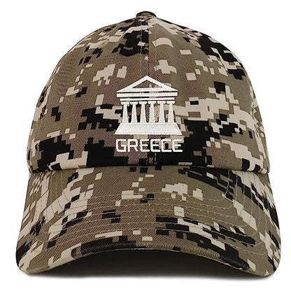 Trendy Apparel Shop Greece Embroidered Soft Crown 100% Brushed Cotton Cap - color: Beige Digital Camo