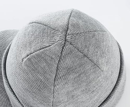 Home Prefer Men's Winter Beanie Hat with Brim Warm Double Knit Cuff Beanie Cap Watch Radar Hat - color: Ash