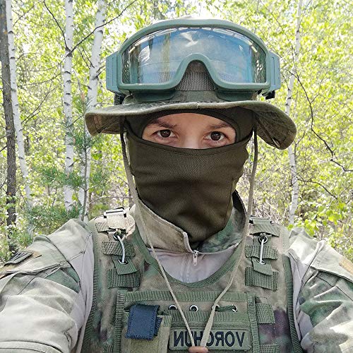 AXBXCX 3 Pack Balaclava Ski Mask - Breathable UV Protection Face Cove for Motorcycle, Football, Cycling, Outdoor Sports - color: 3pcs (Black+green+white)