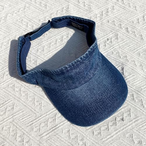 Sun Visors Hat Women Jean Denim Retro Sports Cap Summer Golf Beach Tennis Adjustable Hats - color: Blue