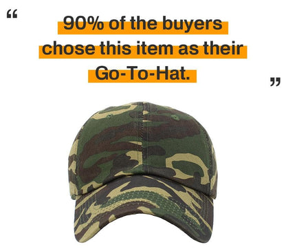 KBETHOS Classic Unisex Cotton Adjustable Low Crown Baseball Cap – Plain Dad Hat - color: Green Camo
