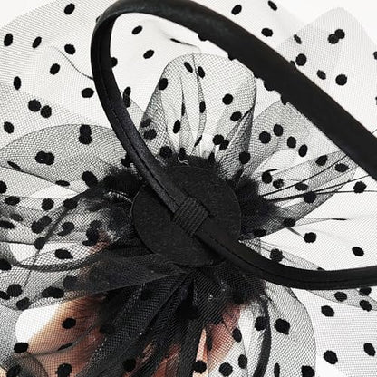 WLBON Fascinators Hat 20s 50s Headband Hair Clips Flower Mesh Veil Feather Headpiece Headwear Women Halloween Carnival Cocktail Wedding Church Cosplay Dress Up Birthday Tea Party Accessories Black - color: Black Tone