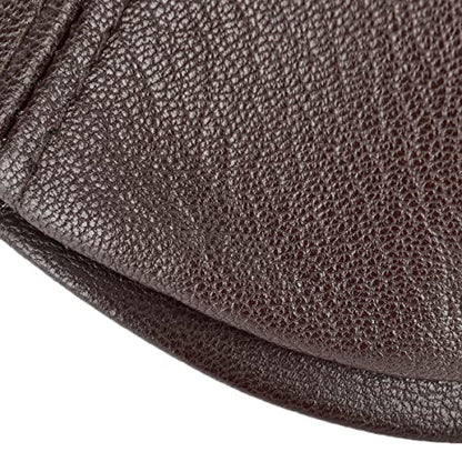 VOBOOM Leather Ivy Newsboy Caps 6 Panel Cabbie Beret Hat - color: Light Brown, size: 7 1/4