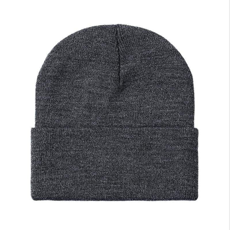 HIWIND Beanie for Men Women Knit Cuffed Winter Beanies Skull Cap Hat - color: Dark Gray