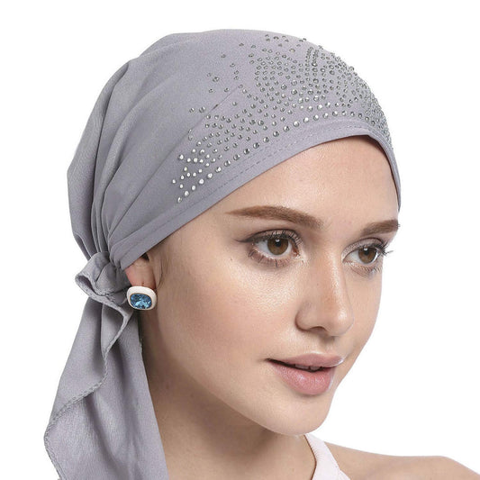 Greenery-GRE Head Tie Quick Drying Cycling Cap Headband Skull Beanie Bandana Do Rags Moisture Wicking Pirate Hat Helmet Liner - color: Crystal Grey