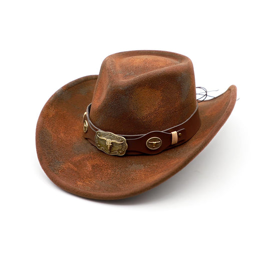 Western Cowboy Hat for Men Cowgirl Hat for Women Unisex Wide Brim Felt Fedora Hats Classic Cowboy Hats - color: Pink