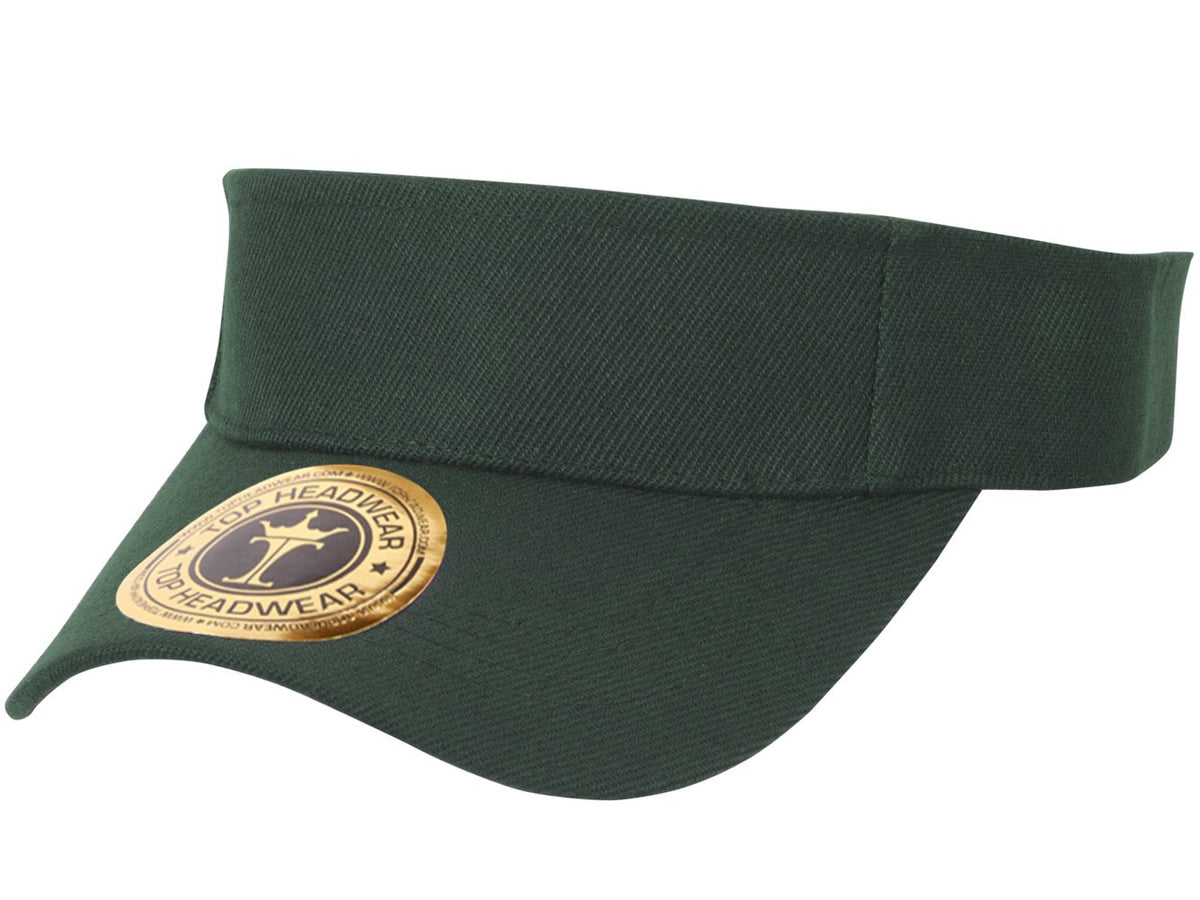 TOP HEADWEAR Solid Adjustable Blank Visor - color: Red