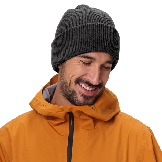 Connectyle Thick Cuffed Beanie for Men & Women Double Layer Knit Winter Hat Acrylic Watch Hat Warm Stocking Skull Cap - color: Dark Grey