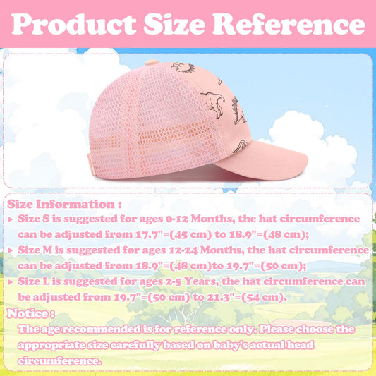 Sarfel Baby Baseball Cap Toddler Baseball Hat with Mesh Infant Ball Cap Toddler Trucker Hat Baby Snapback Hat Kids Cap UPF50+ - color: Dinosaurs Pink With Mesh, size: 2-5T