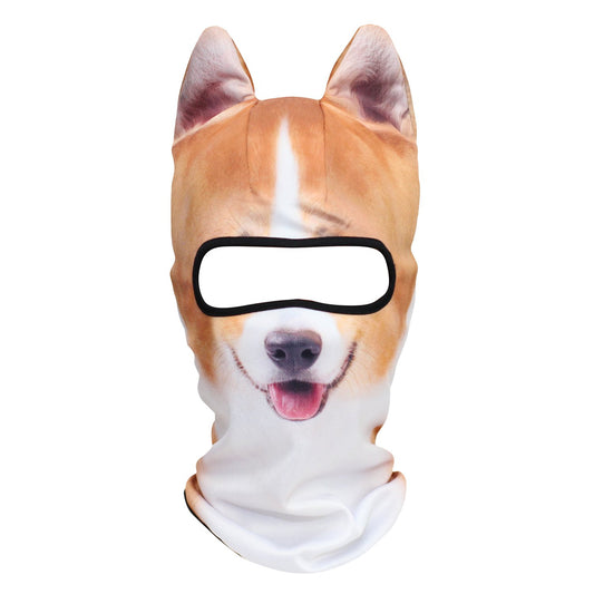 WTACTFUL 3D Animal Ears Balaclava, Breathable Face Mask for Halloween - color: Corgi Meb-13