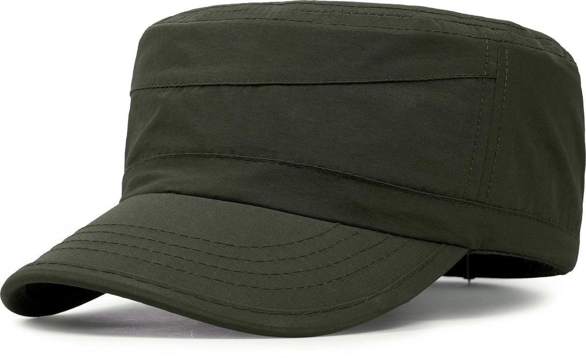 Cadet Army Cap Unisex Military Hat Adjustable Flat Top Cap Baseball Cap - color: Army Green