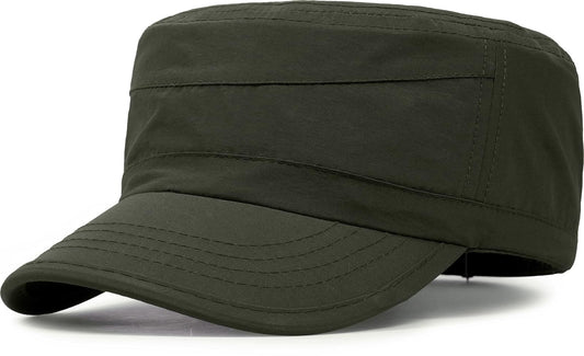 Cadet Army Cap Unisex Military Hat Adjustable Flat Top Cap Baseball Cap - color: Army Green