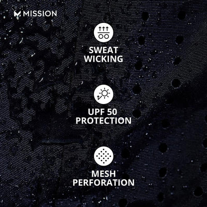 MISSION Cooling Vented Performance Hat Unisex Cap for Workouts, Golf & Running, Sweat & Water Activated Technology - color: Black