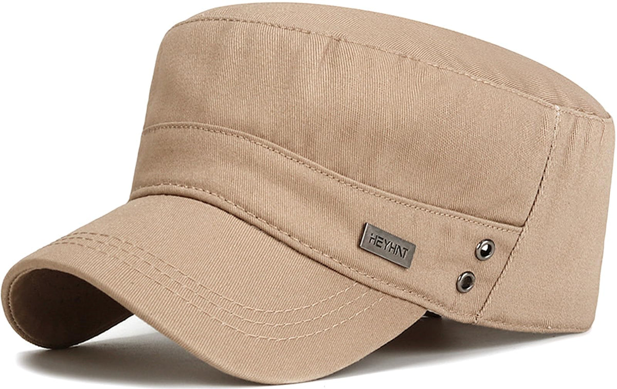 Cadet Hat Flat Top Hats Army Military Caps for Men Women - color: Black D