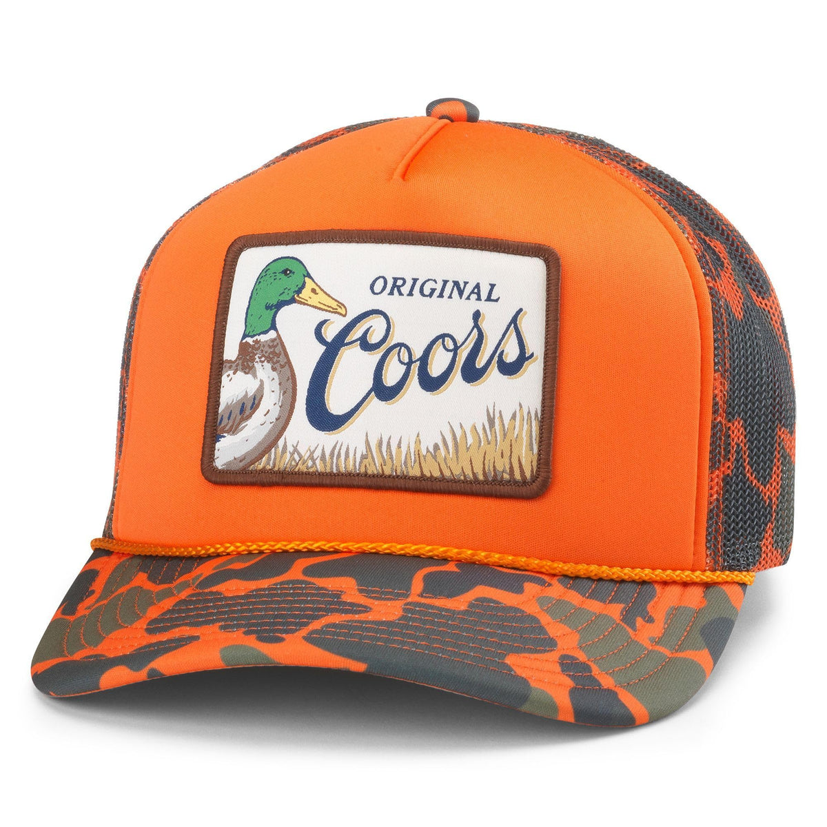 AMERICAN NEEDLE Unisex Coors Beer Patch Adjustable Snapback Baseball Hat - color: Mallard Foamy (Orange)