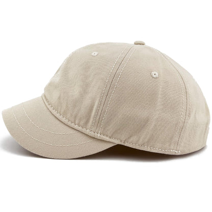 Loneshark Short Brim Baseball Cap for Running Small Bill Umpire Hat - color: Khaki