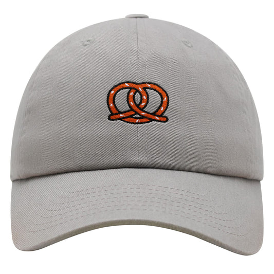 JPAK Pretzel Premium Dad Hat Embroidered Cotton Baseball Cap Snack - color: Light Gray