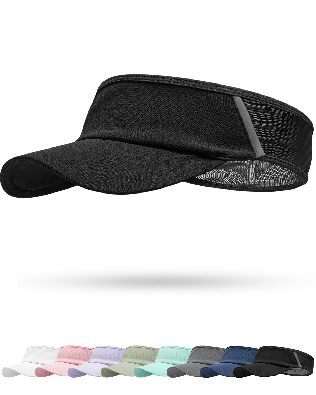 Sun Visor Hat for Women & Men UV Protection Lightweight Sports - color: Dark Gray