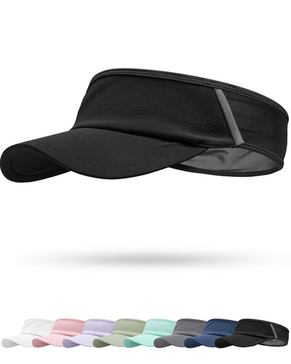 Sun Visor Hat for Women & Men UV Protection Lightweight Sports - color: Dark Gray