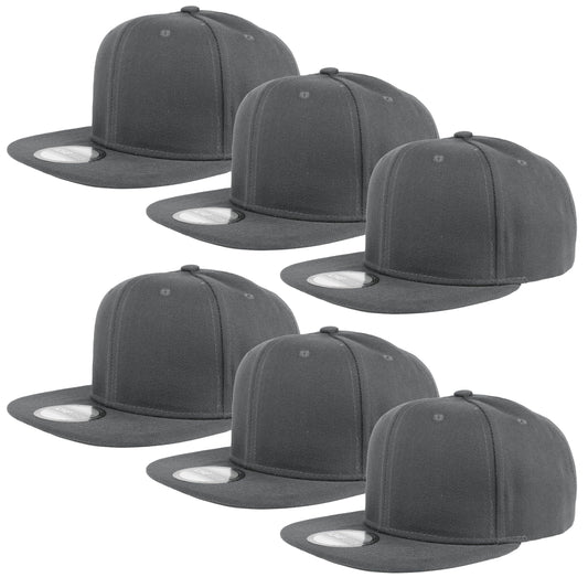 Gelante Plain Blank Flat Brim Adjustable Snapback Baseball Caps LOT 6 Pack - color: Navy