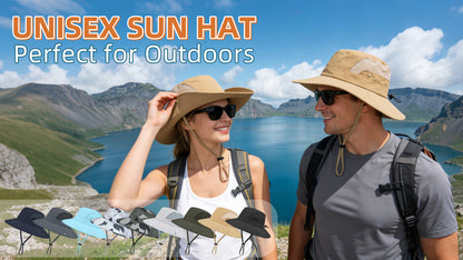 Sun Hat for Men Women UV Protection Wide Brim Fishing Hats Breathable UPF 50+ Boonie Bucket Hats Beach Safari Hiking Garden - color: 1 Pack Navy-1